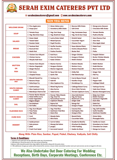 Catering Menu