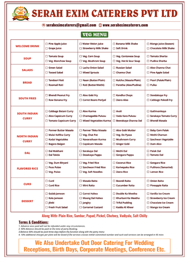 Catering Menu